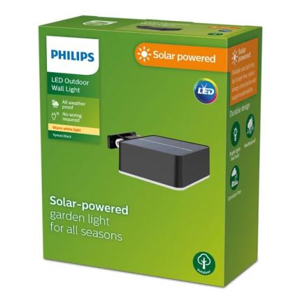 Philips - LED Solární nástěnné svítidlo VYNCE LED/1,5W/3,7V 1500 mAh IP44