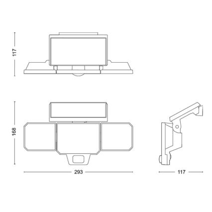 Philips -  LED Solární nástěnný reflektor se senzorem NYSIL 3xLED/8,7W/3,7V 2000 mAh IP65