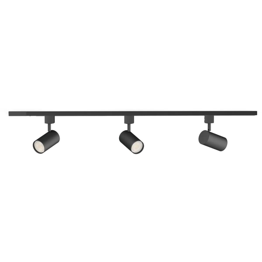 Philips - LED RGBW Stmívatelné bodové svítidlo v lištovém systému EASYLINK HUE 3xGU10/4,7W/230V 2200-6500K 1m černá + Hue bridge