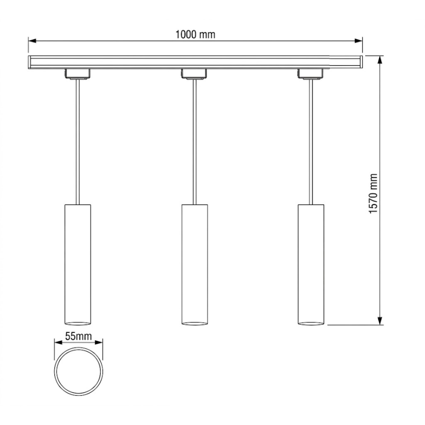 Philips - LED RGBW Stmívatelný lustr na lanku v lištovém systému EASYLINK HUE 3xGU10/4,7W/230V 2200-6500K 1m černá