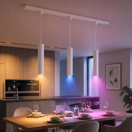 Philips - LED RGBW Stmívatelný lustr na lanku v lištovém systému EASYLINK HUE 3xGU10/4,7W/230V 2200-6500K 1m bílá