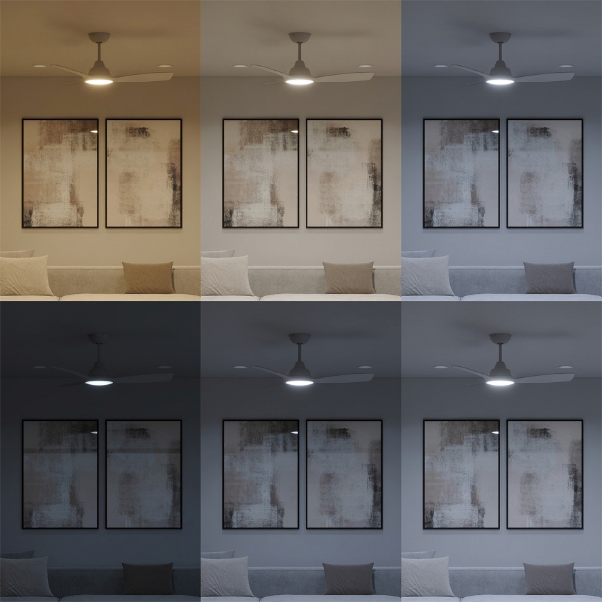 Philips - LED Stmívatelný stropní ventilátor OLAS LED/24W/230V pr. 106 cm bílá + dálkové ovládání