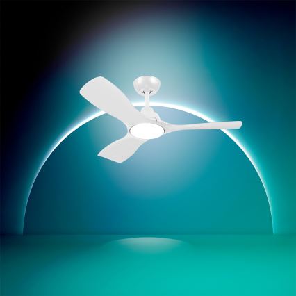 Philips - LED Stmívatelný stropní ventilátor OLAS LED/24W/230V pr. 106 cm bílá + dálkové ovládání