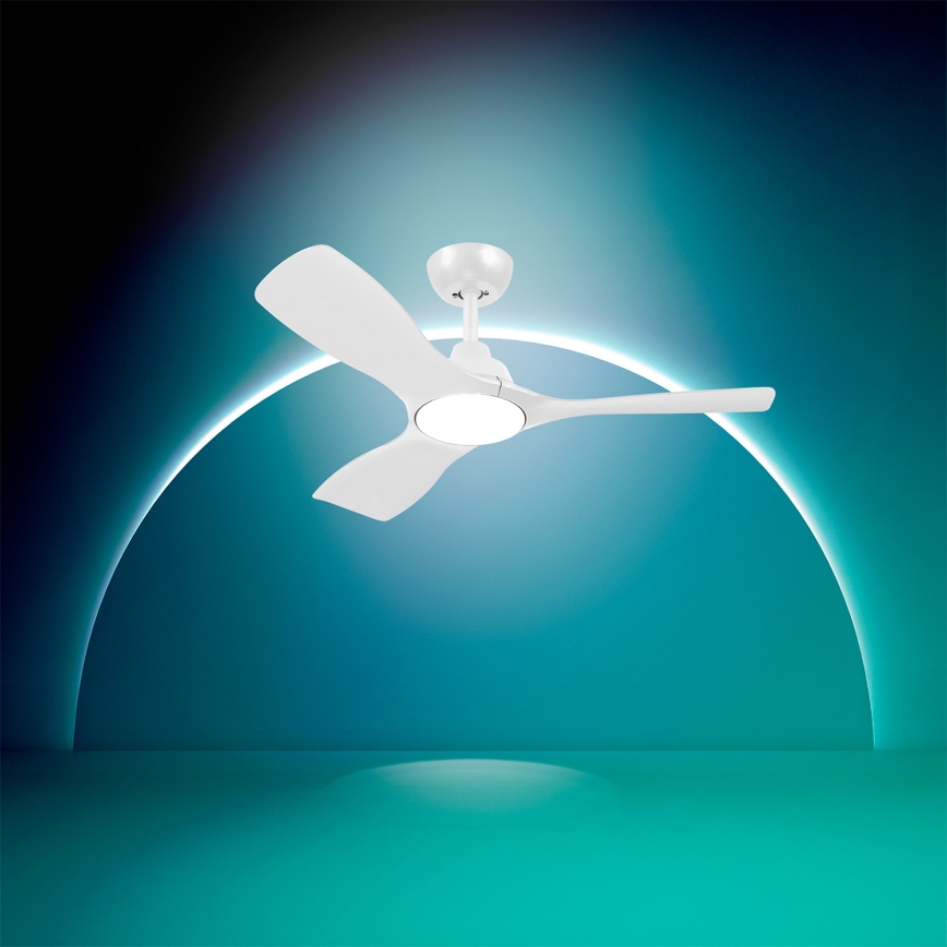 Philips - LED Stmívatelný stropní ventilátor OLAS LED/24W/230V pr. 106 cm bílá + dálkové ovládání