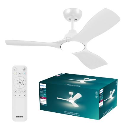 Philips - LED Stmívatelný stropní ventilátor OLAS LED/24W/230V pr. 106 cm bílá + dálkové ovládání