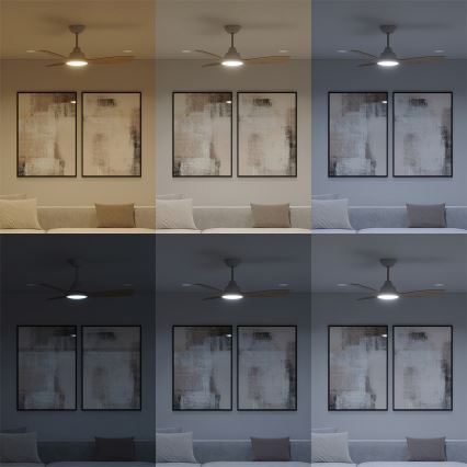 Philips - LED Stmívatelné stropní ventilátor OLAS LED/24W/230V pr. 106 cm bílá/hnědá + dálkové ovládání
