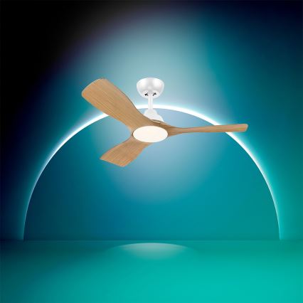 Philips - LED Stmívatelné stropní ventilátor OLAS LED/24W/230V pr. 106 cm bílá/hnědá + dálkové ovládání
