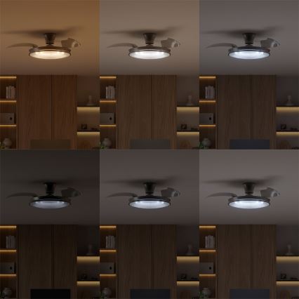 Philips - LED Stmívatelné stropní svítidlo s ventilátorem ATLAS LED/35W/230V matný chrom + dálkové ovládání