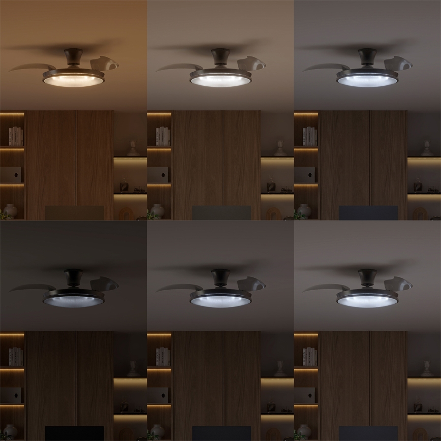 Philips - LED Stmívatelné stropní svítidlo s ventilátorem ATLAS LED/35W/230V matný chrom + dálkové ovládání