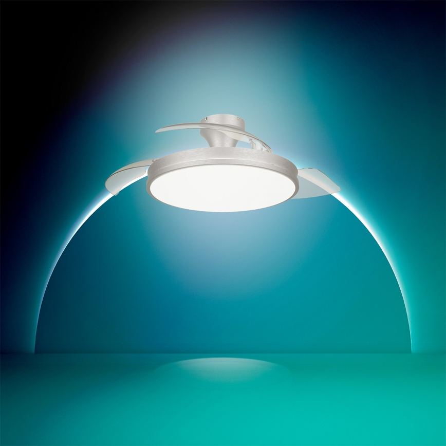 Philips - LED Stmívatelné stropní svítidlo s ventilátorem ATLAS LED/35W/230V matný chrom + dálkové ovládání