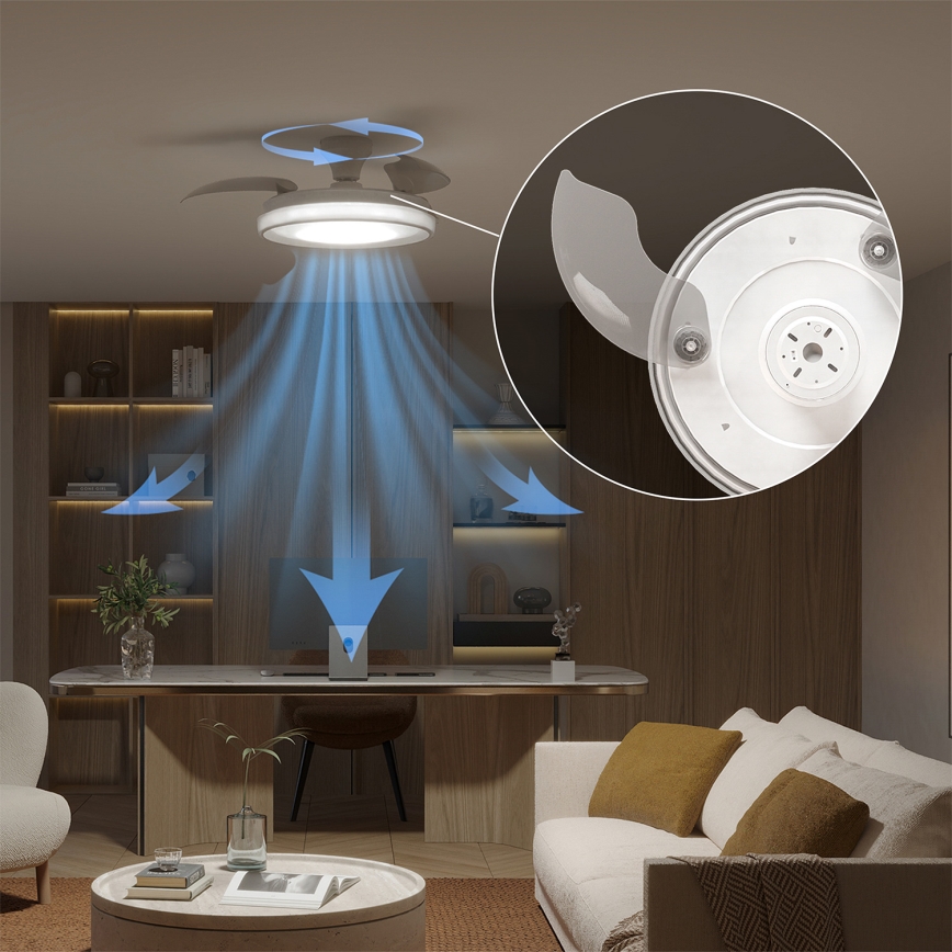 Philips - LED Stmívatelné stropní svítidlo s ventilátorem BLISS LED/35W/230V bílá + dálkové ovládání