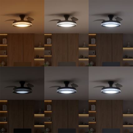Philips - LED Stmívatelné stropní svítidlo s ventilátorem BLISS LED/35W/230V černá + dálkové ovládání