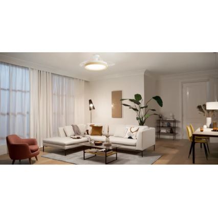 Philips - LED Stmívatelné stropní svítidlo s ventilátorem BLISS LED/35W/230V hnědá + dálkové ovládání