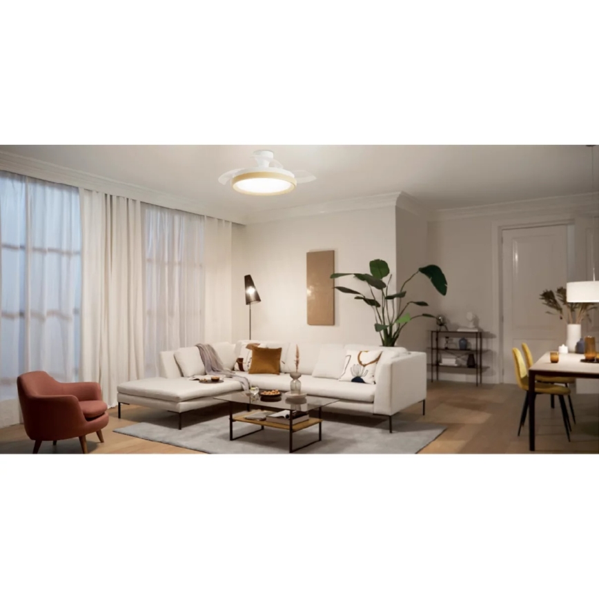 Philips - LED Stmívatelné stropní svítidlo s ventilátorem BLISS LED/35W/230V hnědá + dálkové ovládání