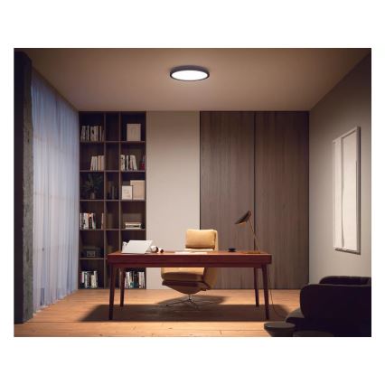 Philips - LED Stmívatelné stropní svítidlo Hue AURELLE LED/21W/230V 2200-6500K pr. 39,5 cm černá