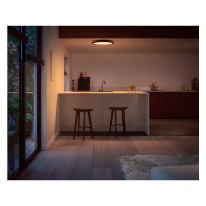 Philips - LED Stmívatelné stropní svítidlo Hue AURELLE LED/21W/230V 2200-6500K pr. 39,5 cm černá