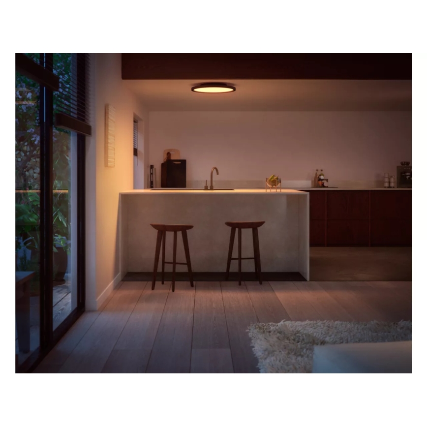 Philips - LED Stmívatelné stropní svítidlo Hue AURELLE LED/21W/230V 2200-6500K pr. 39,5 cm černá