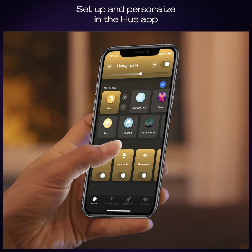 Philips - LED Stmívatelné stropní svítidlo Hue AURELLE LED/21W/230V 2200-6500K pr. 39,5 cm černá