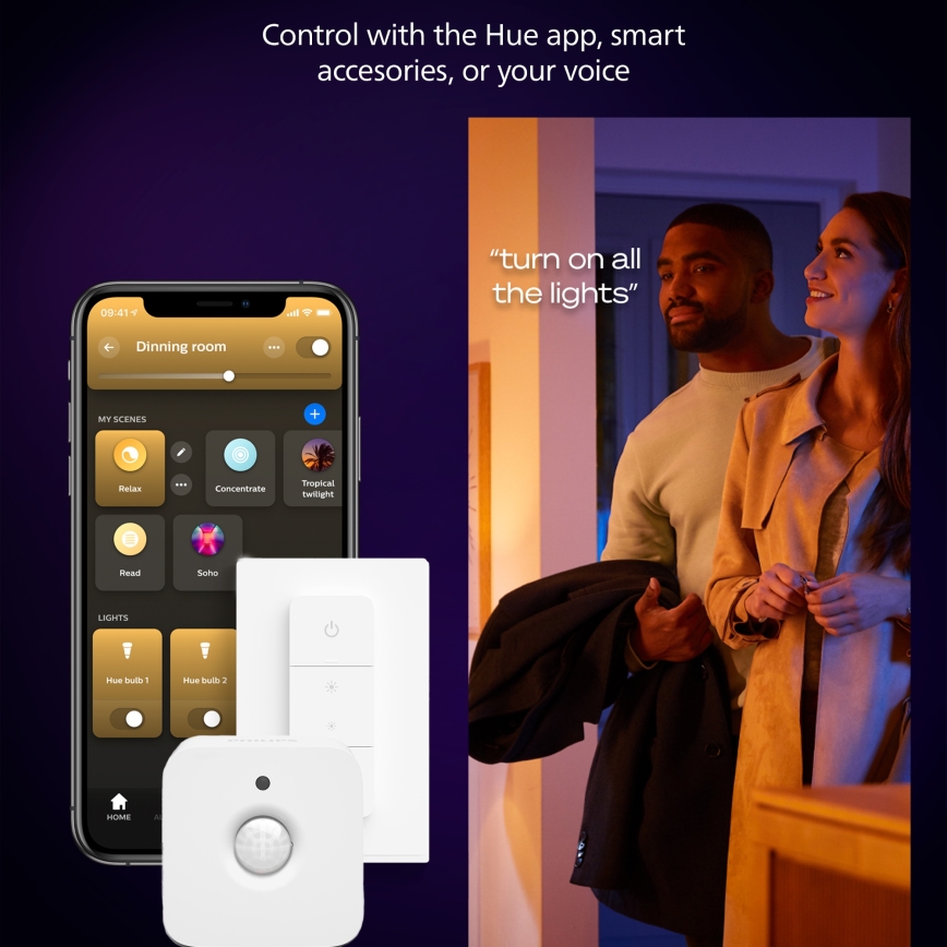 Philips - LED Stmívatelné stropní svítidlo Hue AURELLE LED/21W/230V 2200-6500K pr. 39,5 cm černá