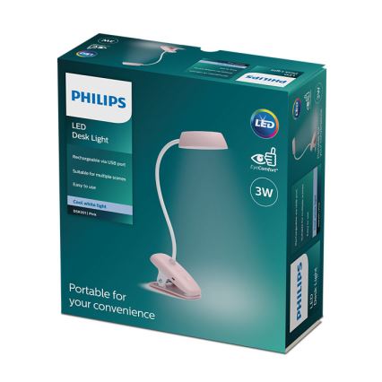 Philips - LED Stmívatelná lampa s klipem DONUTCLIP LED/3W/5V CRI 90 růžová