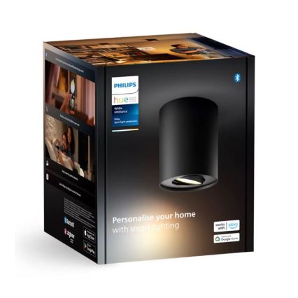 Philips - LED Stmívatelné bodové svítidlo Hue PILLAR 1xGU10/4,2W/230V 2200-6500K černá