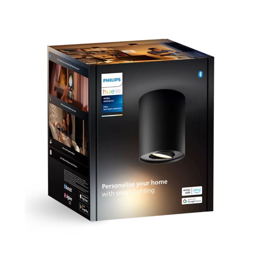Philips - LED Stmívatelné bodové svítidlo Hue PILLAR 1xGU10/4,2W/230V 2200-6500K černá