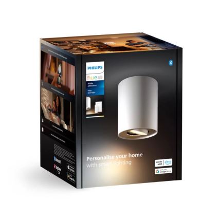 Philips - LED Stmívatelné bodové svítidlo Hue PILLAR 1xGU10/4,2W/230V 2200-6500K + dálkové ovládání bílá