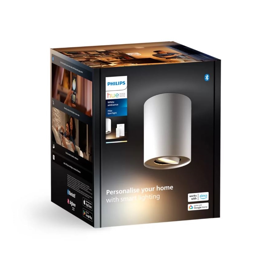 Philips - LED Stmívatelné bodové svítidlo Hue PILLAR 1xGU10/4,2W/230V 2200-6500K + dálkové ovládání bílá