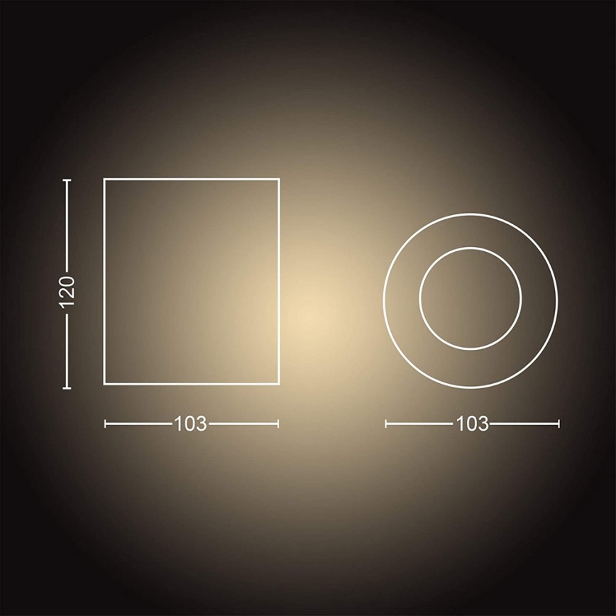 Philips - LED Stmívatelné bodové svítidlo Hue PILLAR 1xGU10/4,2W/230V 2200-6500K + dálkové ovládání bílá