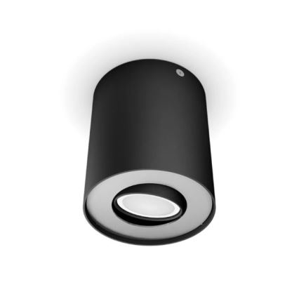 Philips - LED Stmívatelné bodové svítidlo Hue PILLAR 1xGU10/4,2W/230V 2200-6500K + dálkové ovládání černá