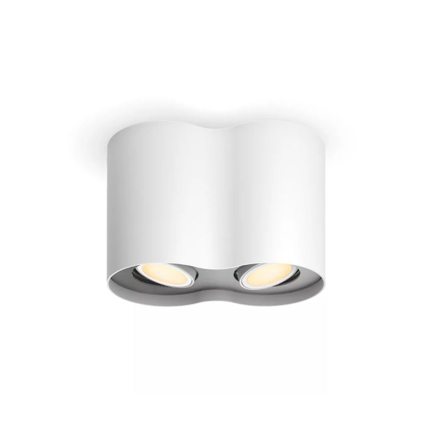 Philips - LED Stmívatelné bodové svítidlo Hue PILLAR 2xGU10/4,2W/230V 2200-6500K + dálkové ovládání bílá