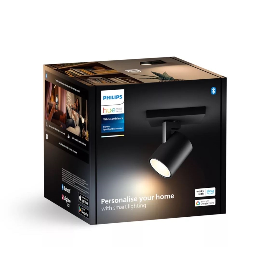 Philips - LED Stmívatelné bodové svítidlo Hue RUNNER 1xGU10/4,2W/230V 2200-6500K černá