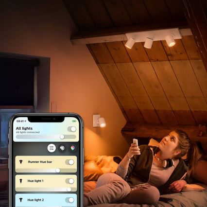 Philips - LED Stmívatelné bodové svítidlo Hue RUNNER 3xGU10/4,2W/230V 2200-6500K + dálkové ovládání bílá