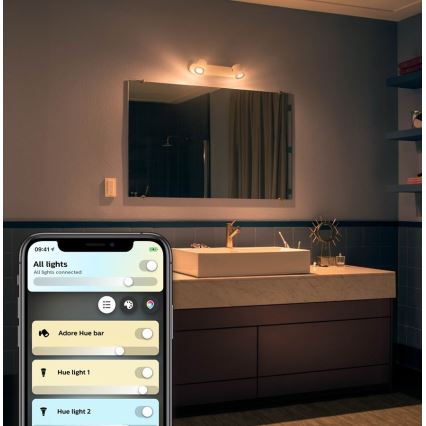 Philips - LED Stmívatelné koupelnové svítidlo Hue ADORE 2xGU10/5W/230V IP44 + dálkové ovládání