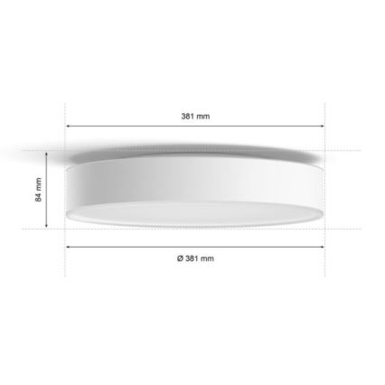 Philips - LED Stmívatelné koupelnové svítidlo Hue DEVERE LED/19,2W/230V IP44 pr. 381 mm 2200-6500K + dálkové ovládání