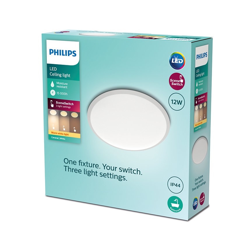 Philips - LED Stmívatelné koupelnové stropní svítidlo SCENE SWITCH LED/12W/230V IP44