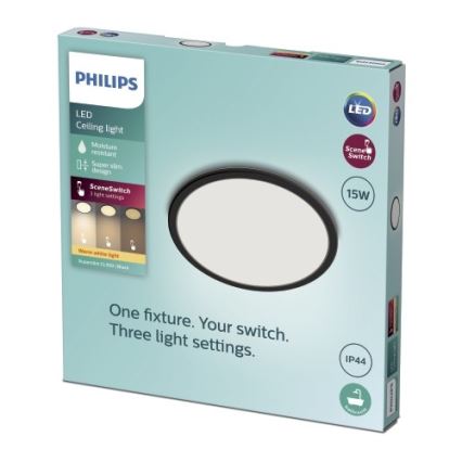 Philips - LED Stmívatelné koupelnové stropní svítidlo SCENE SWITCH LED/15W/230V IP44 2700K