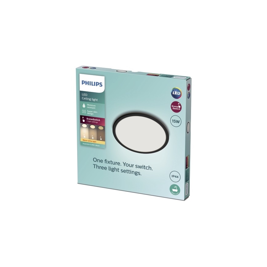 Philips - LED Stmívatelné koupelnové stropní svítidlo SCENE SWITCH LED/15W/230V IP44 2700K