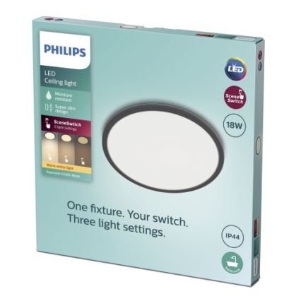 Philips - LED Stmívatelné koupelnové stropní svítidlo SCENE SWITCH LED/18W/230V IP44 2700K