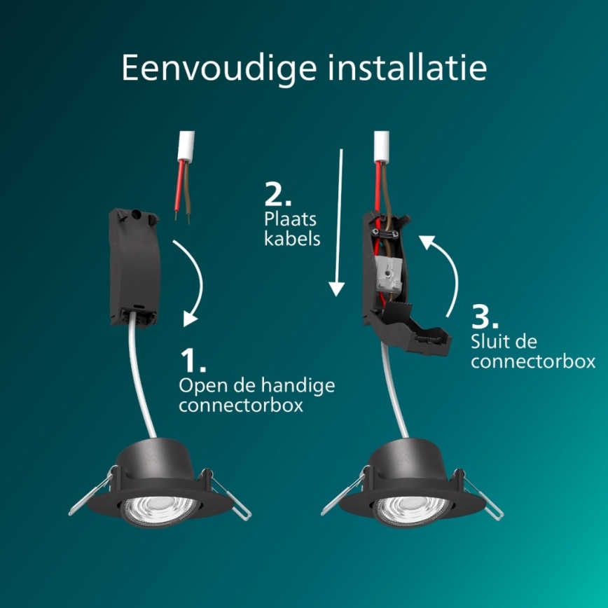 Philips - LED Stmívatelné podhledové svítidlo CILANTRO LED/5W/230V 2700K černá