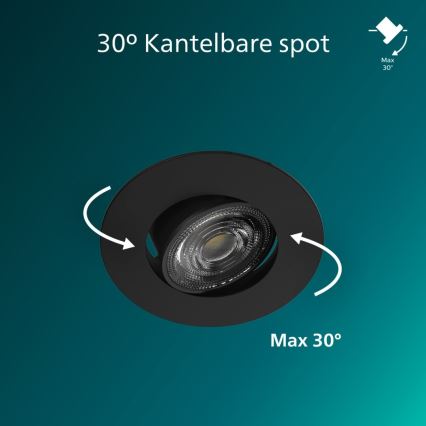 Philips - LED Stmívatelné podhledové svítidlo CILANTRO LED/5W/230V 4000K černá