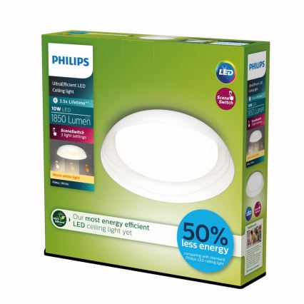 Philips - LED Stmívatelné stropní svítidlo FLETA SCENE SWITCH LED/10W/230V 2700K bílá