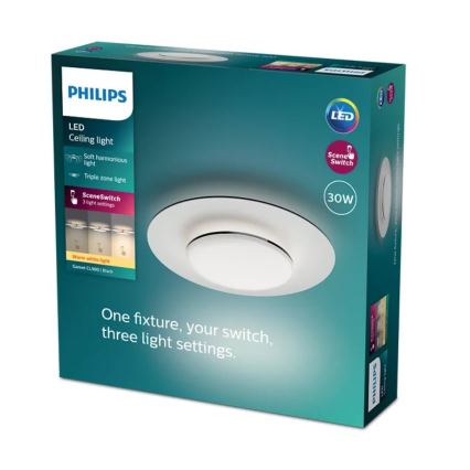 Philips- LED Stmívatelné stropní svítidlo SCENE SWITCH LED/30W/230V 2700K černá