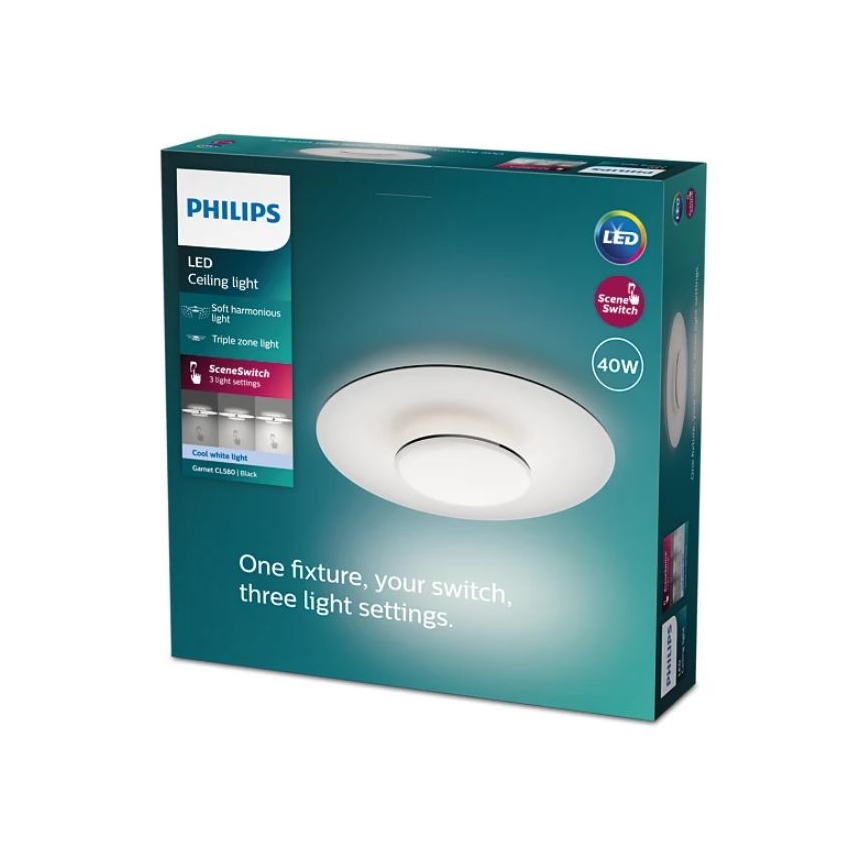 Philips- LED Stmívatelné stropní svítidlo SCENE SWITCH LED/40W/230V 4000K černá