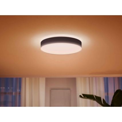 Philips - LED Stmívatelné stropní svítidlo Hue LED/33,5W/230V 2200-6500K pr. 425 mm černá + dálkové ovládání