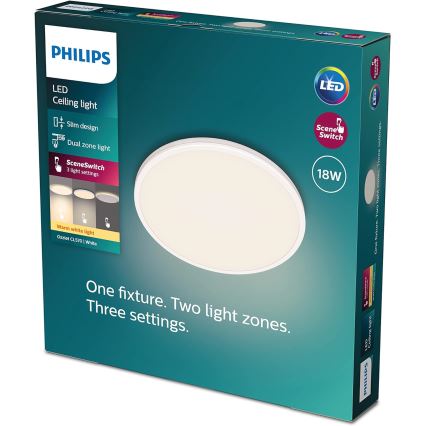 Philips - LED Stmívatelné stropní svítidlo SCENE SWITCH LED/18W/230V pr. 30 cm 2700K bílá