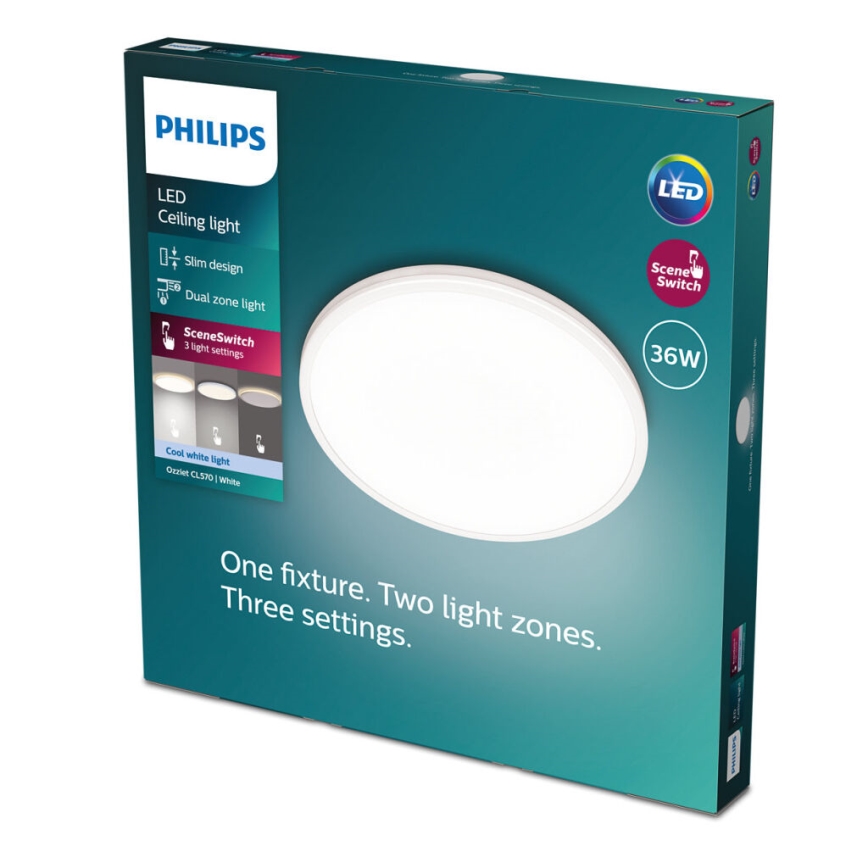 Philips - LED Stmívatelné stropní svítidlo SCENE SWITCH LED/36W/230V pr. 50 cm 4000K bílá