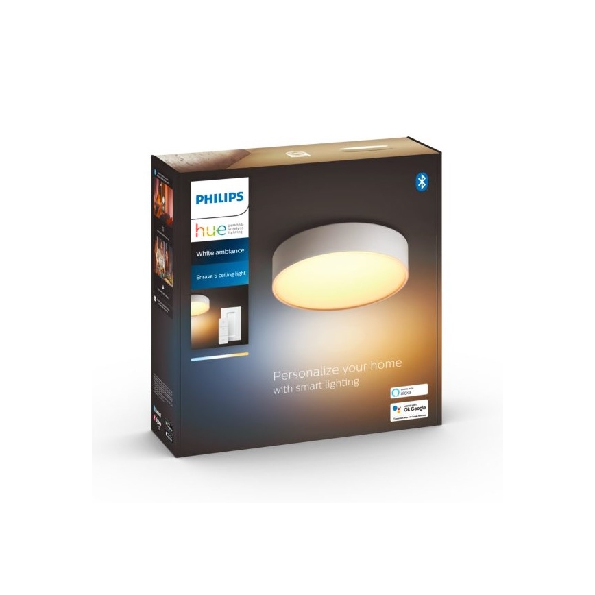 Philips - LED Stmívatelné stropní svítidlo Hue LED/9,6W/230V 2200–6500K pr. 261 mm bílá + dálkové ovládání