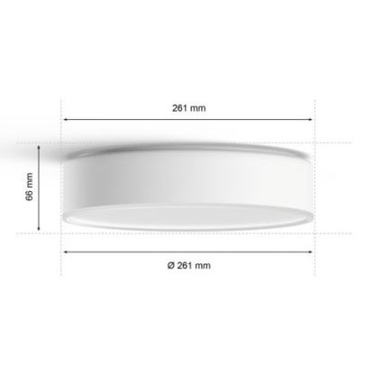 Philips - LED Stmívatelné stropní svítidlo Hue LED/9,6W/230V 2200–6500K pr. 261 mm bílá + dálkové ovládání