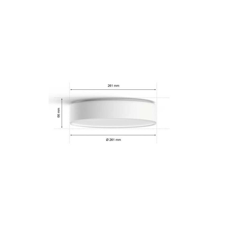 Philips - LED Stmívatelné stropní svítidlo Hue LED/9,6W/230V 2200–6500K pr. 261 mm bílá + dálkové ovládání